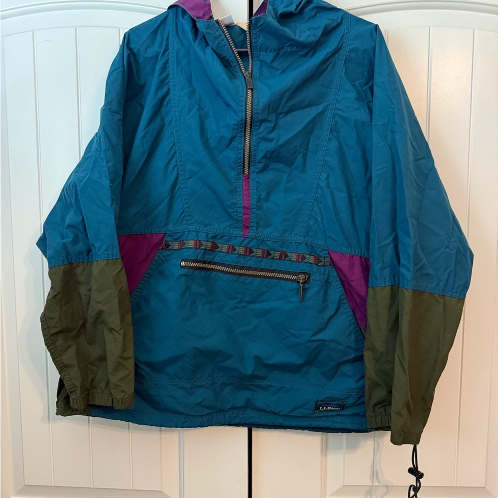 L.L. Bean Blue and Green Windbreaker XL